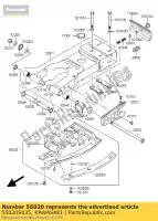 55020S035, Kawasaki, guarda, braço oscilante ksf400-a2 kawasaki kfx400 400 , Novo