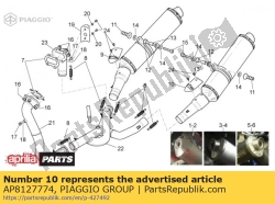 Aprilia AP8127774, Geluiddemper sx bescherming, OEM: Aprilia AP8127774