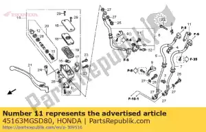 Honda 45163MGSD80 fica, fr. mangueira do freio - Lado inferior