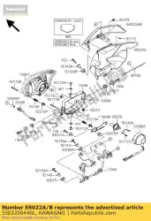 Tutaj możesz zamówić lampa nakrywkowa, upp, f. Re klx25 od Kawasaki , z numerem części 5502200446L: