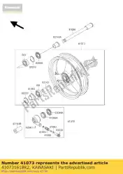 Here you can order the wheel-assy,fr,black from Kawasaki, with part number 410731618R2: