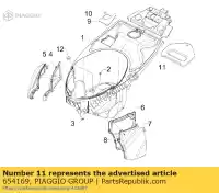 654169, Piaggio Group, tappo della piastra posteriore piaggio carnaby 125 200 250 2007 2008, Nuovo