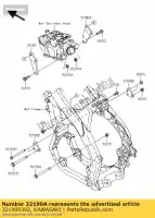 321900392, Kawasaki, support-moteur, upp, rh kawasaki kx  f kx250f 250 , Nouveau