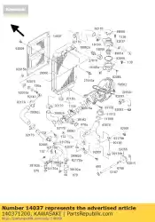 Here you can order the screen,radiator from Kawasaki, with part number 140371200: