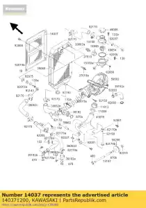 Kawasaki 140371200 screen,radiator - Bottom side