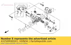 Qui puoi ordinare caliper sub assy., rr. (nissin) da Honda , con numero parte 43250MGED01: