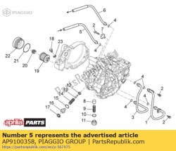 Aprilia AP9100358, Tubo di uscita dell'olio, OEM: Aprilia AP9100358