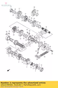 suzuki 2422149H00 engranaje, segundo accionamiento - Lado inferior