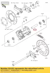 kawasaki 921520837 collar,15.2x20x106 klx125caf - Bottom side