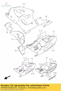 Suzuki 9440833E00L99 cowling,under,l - Bottom side