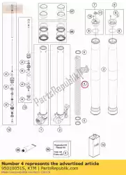 Ici, vous pouvez commander le ensemble ressort 2. 0n / mm d = 3. 1mm auprès de KTM , avec le numéro de pièce 95010051S: