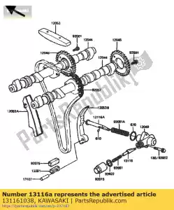 kawasaki 131161038 rod-push,tensioner z1000-k1 - Bottom side