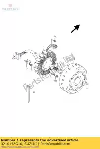 Suzuki 3210148G10 conjunto do estator - Lado inferior