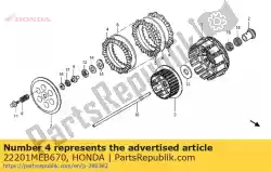 schijf, koppelingwrijving van Honda, met onderdeel nummer 22201MEB670, bestel je hier online: