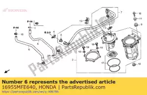 honda 16955MFE640 tubo, combustible - Lado inferior