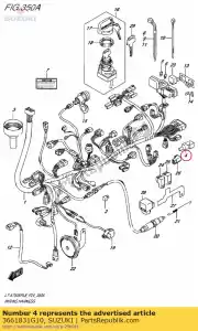 suzuki 3661831G10 deksel, connector - Onderkant