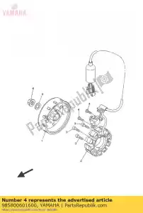 yamaha 985800601600 cabeça de panela de parafuso - Lado inferior