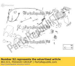 Aprilia 861315, Plaat licht bedrading, OEM: Aprilia 861315