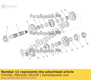 Piaggio Group 976180 gear 6a z=24 - Bottom side