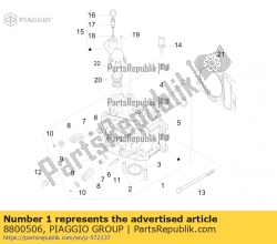 Aprilia 8800506, Cilinderkop montage, OEM: Aprilia 8800506