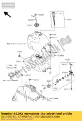 Ici, vous pouvez commander le tube, 5x9x450 auprès de Kawasaki , avec le numéro de pièce 921920750: