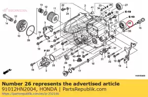 Honda 91012HN2004 bearing, radial ball, 600 - Bottom side