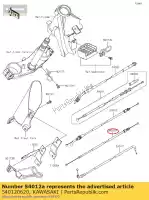 540120620, Kawasaki, kabel-gasklep, sluiting klx150f kawasaki  d tracker 150 2016 2017 2018 2019 2021, Nieuw