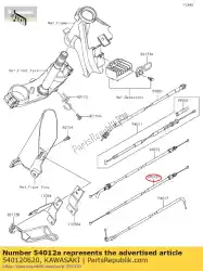 kabel-gasklep, sluiting klx150f van Kawasaki, met onderdeel nummer 540120620, bestel je hier online: