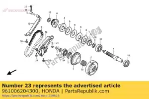 Honda 961006204300 rolamento, esfera radial, 620 - Lado inferior