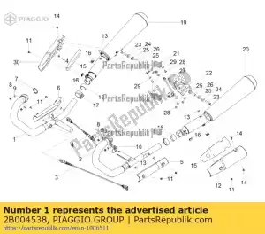 Piaggio Group 2B004538 coletor de escape direito - Lado inferior