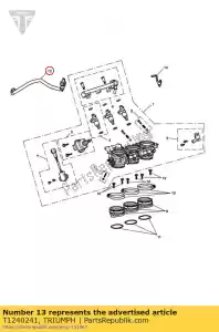 triumph T1240241 manguera, alimentación de combustible, goma, conjunto - Lado inferior