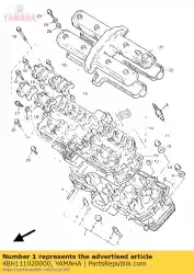 cilinderkop van Yamaha, met onderdeel nummer 4BH111020000, bestel je hier online: