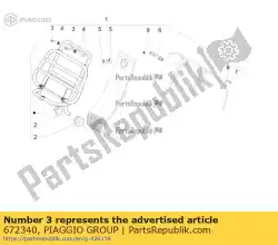Ici, vous pouvez commander le vis auprès de Piaggio Group , avec le numéro de pièce 672340: