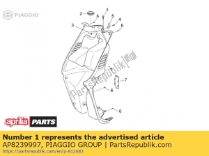 aprilia AP8239997 interne abschirmung. t. grau - Unterseite