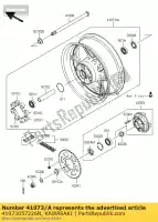 41073057226N, Kawasaki, wheel-assy, ??rr, f.m.gray klz1000 kawasaki klz 1000 2012, Novo