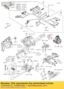 kawasaki 130AA0612 01 parafuso, flange, 6x12 - Lado inferior