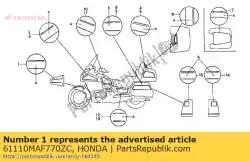 Here you can order the stripe,fr *type7* from Honda, with part number 61110MAF770ZC: