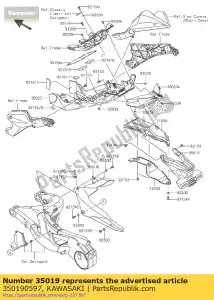 kawasaki 350190597 aleta zx1000nff - Lado inferior