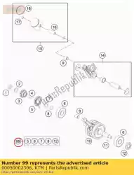 Aquí puede pedir representante del cigüeñal. Kit 09-15 de KTM , con el número de pieza 00050002306: