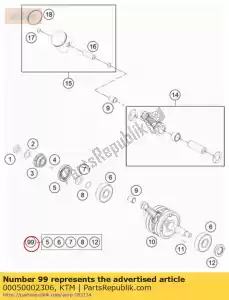 ktm 00050002306 representante del cigüeñal. kit 09-15 - Lado inferior