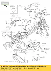 Kawasaki 550280366A5 capot, upp, c.p.red - La partie au fond