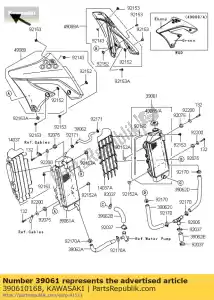 Kawasaki 390610168 radiador-assy, ??rh - Lado inferior