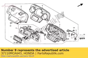 Honda 37110MCA643 meter comp comb - Bottom side