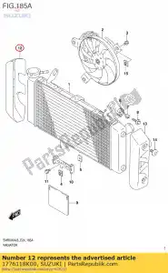 suzuki 1776118K00 tampa, radiador, rh - Lado inferior