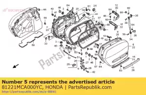 Honda 81221MCA000YC lid, r. saddlebag *r325m - Bottom side