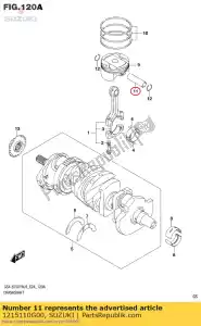 suzuki 1215110G00 pin zuiger - Onderkant