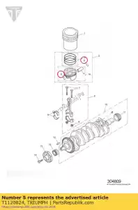 triumph T1120824 circlip - La partie au fond