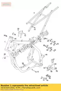 ktm 50303001000 cadre 125-200 sx, mxc, exc '98 - La partie au fond