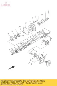 yamaha 5KM175317000 shim, pinion (0.6t) - Bottom side