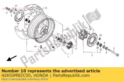 Ici, vous pouvez commander le sous-ensemble de roue., rr. Auprès de Honda , avec le numéro de pièce 42650MBZC50: